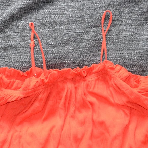 Boho Flowy Coral Top with Drawstring - Picture 5 of 6